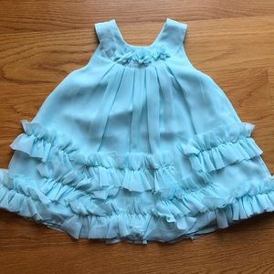 Light blue ruffle hemmed dress